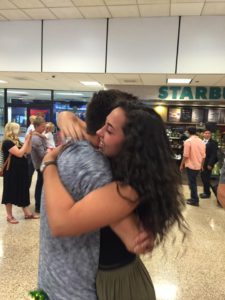 Her brother could barely wait his turn